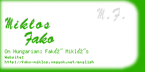 miklos fako business card